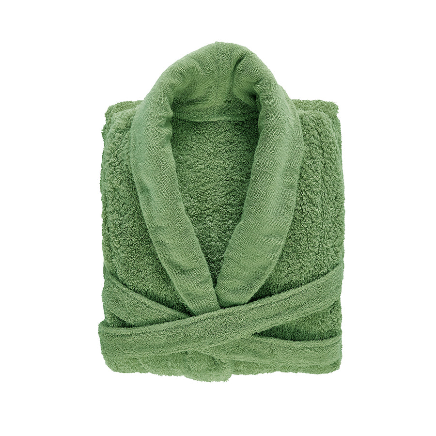 Premium Bademantel für Damen und Herren aus ägyptischer Giza Baumwolle mit 700 g/m² in Grün. Jetzt erhältlich in der Tiamont Online Boutique für edle Badmöbel.