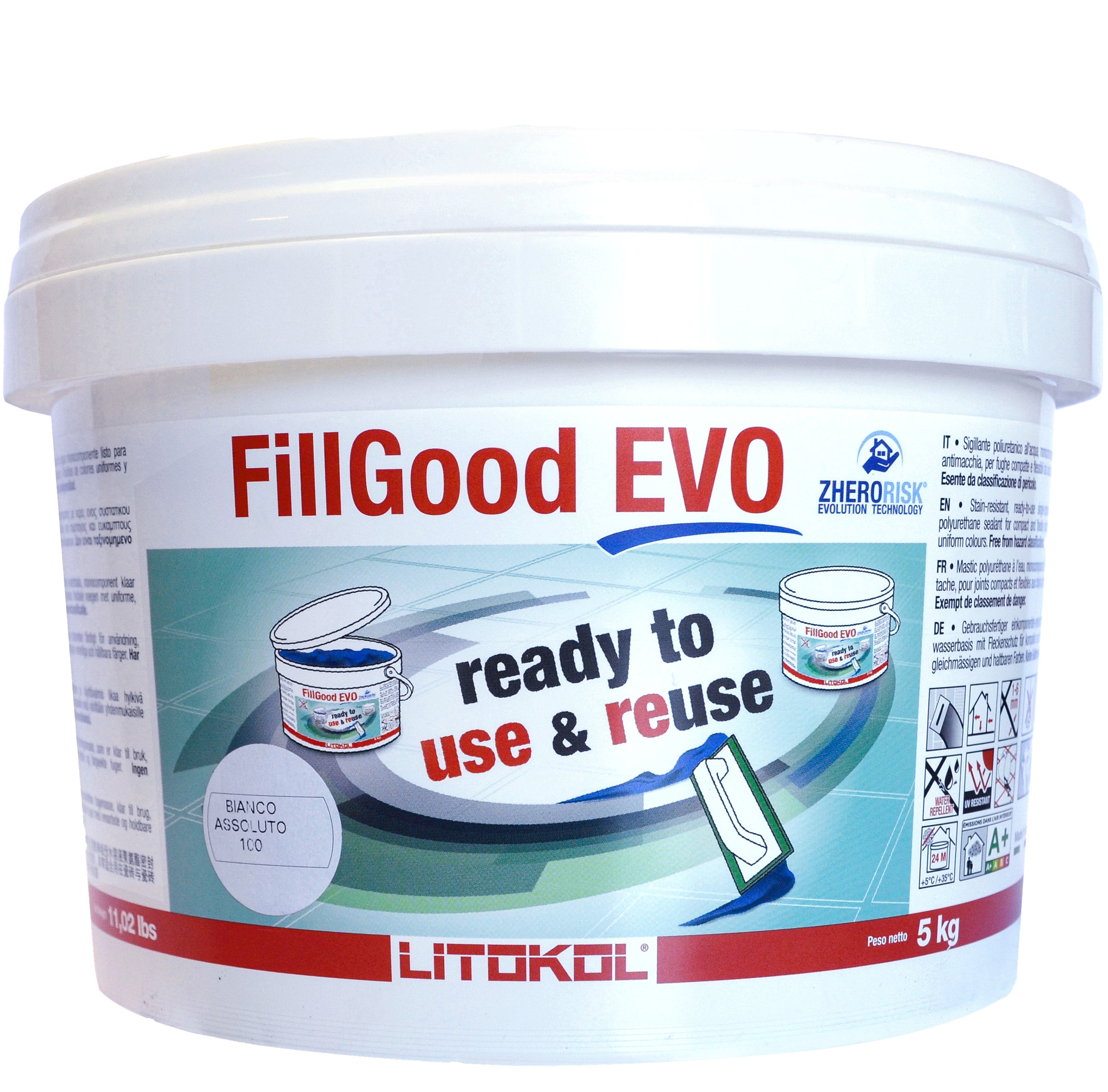 FillGood Evo gebrauchsfertiger 1k Fugenmörtel für Außen und Innen, Bodenheizung, ready to use, Litokol, hier im Tiamont Shop kaufen, bestellen, Beratung, schneller Versand, beste, qualität, gut, super