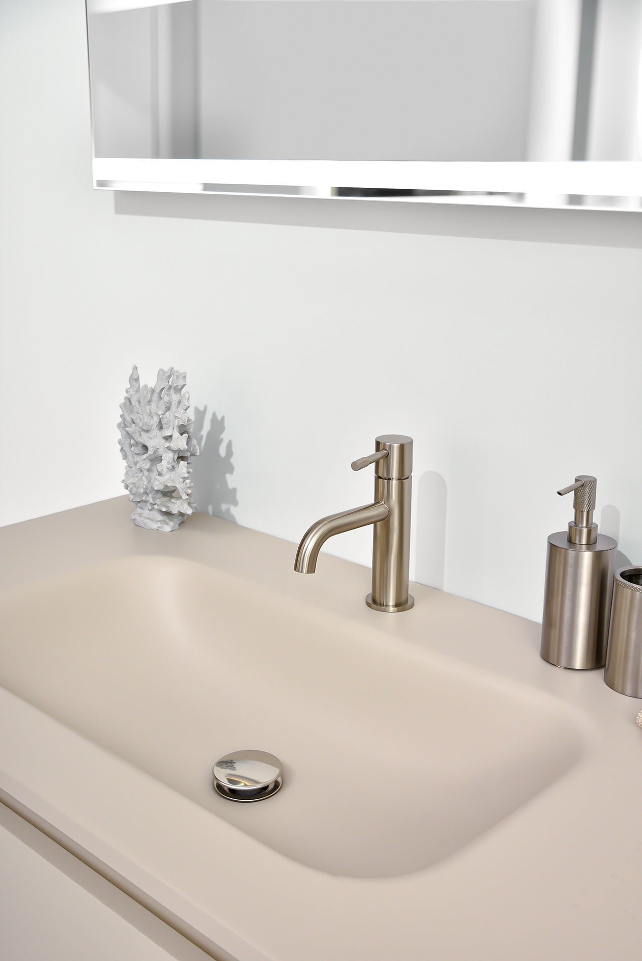 Luce S Voi · Beige, hochwertiges Designer-Badmöbelset