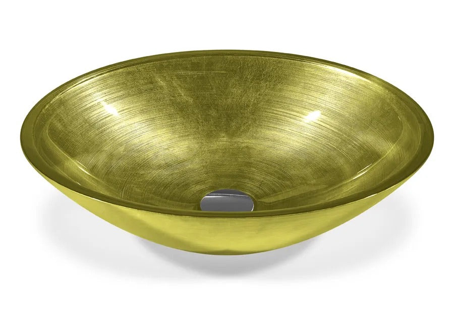 SICIS® Doh Glaswaschbecken Anegom 4 oval in Limette – Aufsatzwaschbecken 50 × 40 cm aus bleifreiem Glas mit Rigato-Rillenstruktur