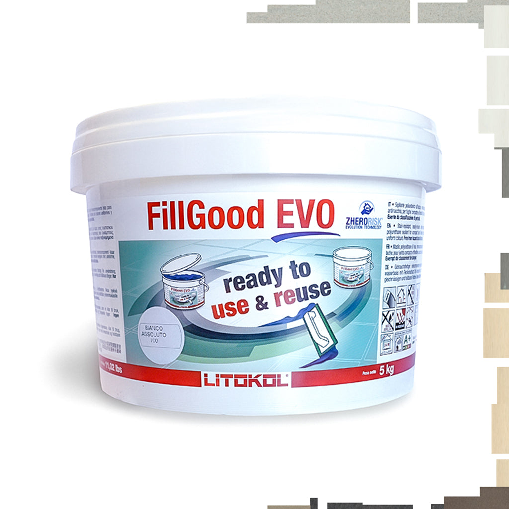 FillGood Evo gebrauchsfertiger 1k Fugenmörtel von Litokol für Außen und Innen, Bodenheizung, Die ready to use Version hier im Tiamont Shop bestellen