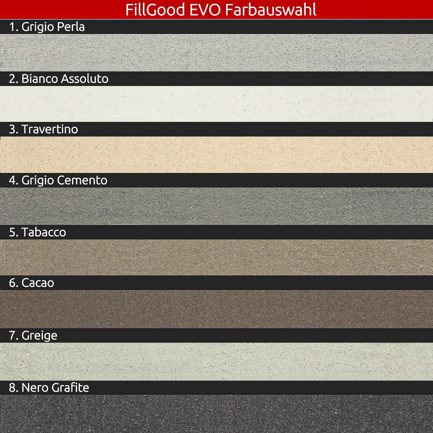 Der FillGood EVO 1K Fugenmörtel von Litokol ist sofort einsetzbar. Wählen Sie zwischen 8 Farben. Das hier ist die Ready to Use Version und sie ist erhältlich im Tiamont Shop. 
