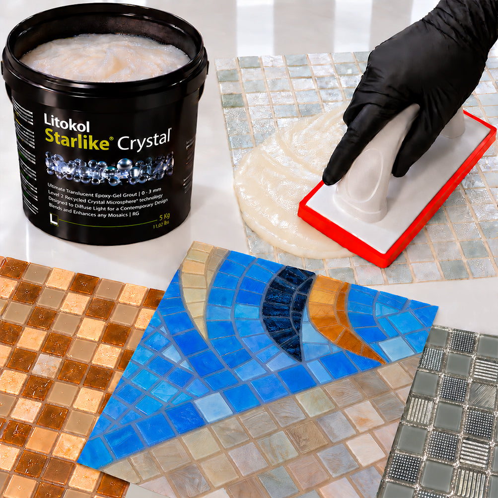 Litokol Starlike® Crystal transluzenter Epoxidharz Fugenmörtel ist jetzt erhältlich bei Tiamont.
