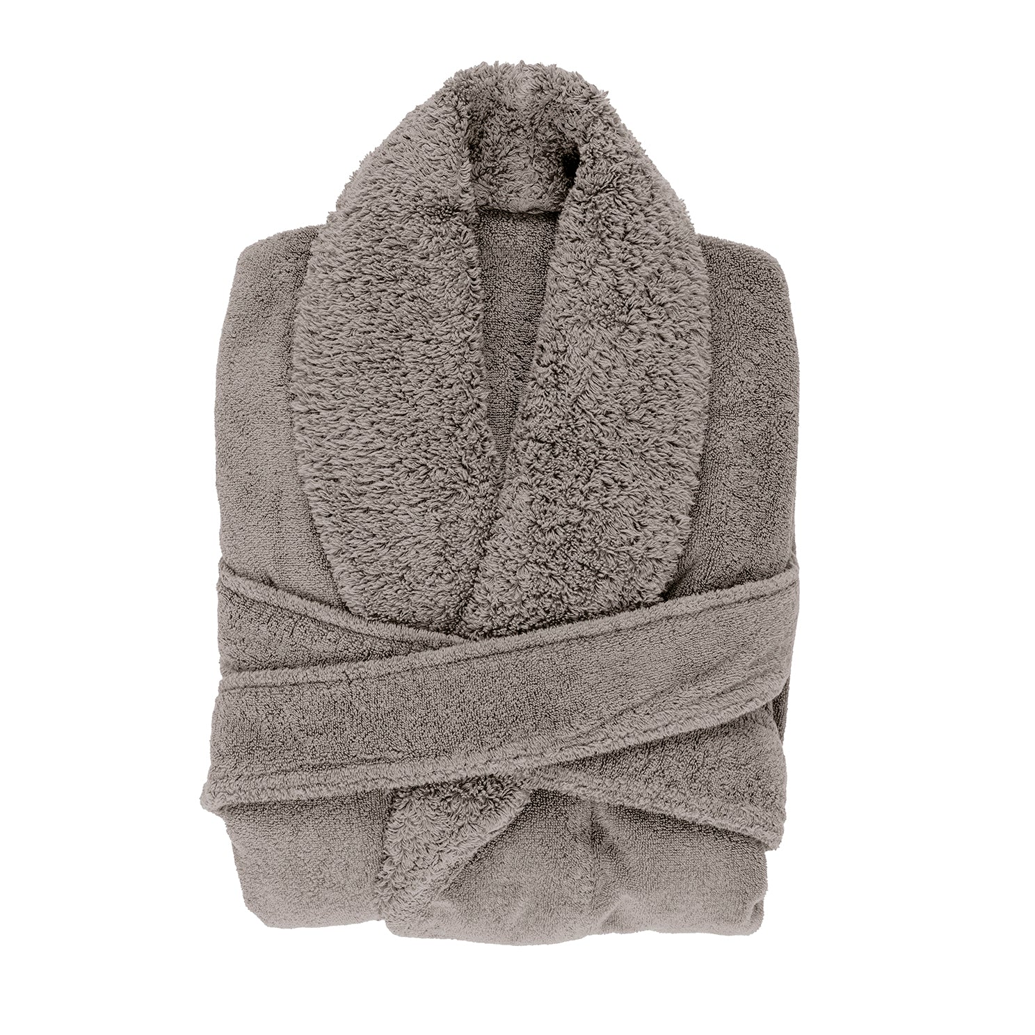 Premium Bademantel für Damen aus ägyptischer Giza Baumwolle mit 500 g/m² in Mondgrau. Jetzt erhältlich in der Tiamont Online Boutique für edle Badmöbel.