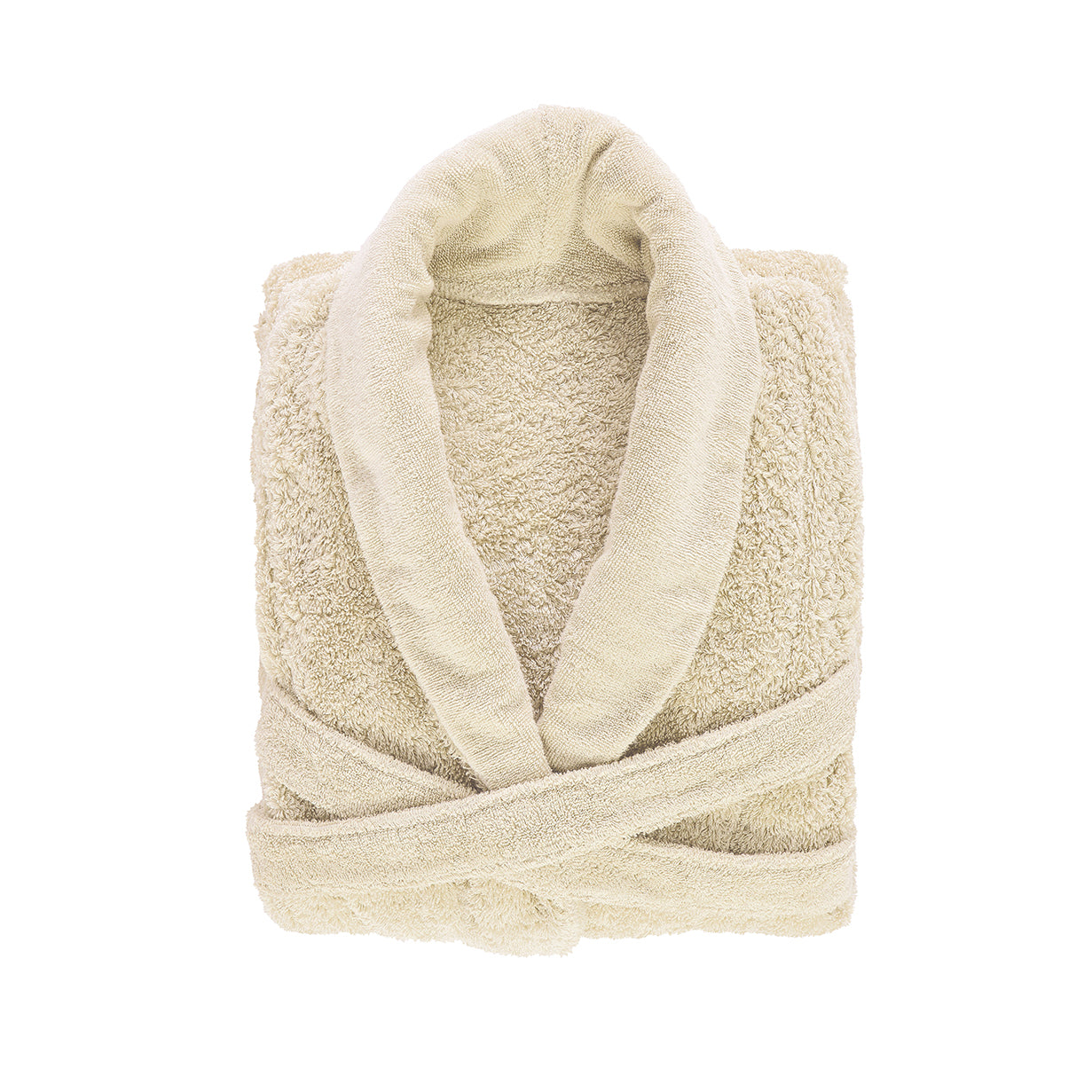 Premium Bademantel für Damen und Herren aus ägyptischer Giza Baumwolle mit 700 g/m² in Vanille-Farbe. Jetzt erhältlich in der Tiamont Online Boutique für edle Badmöbel.