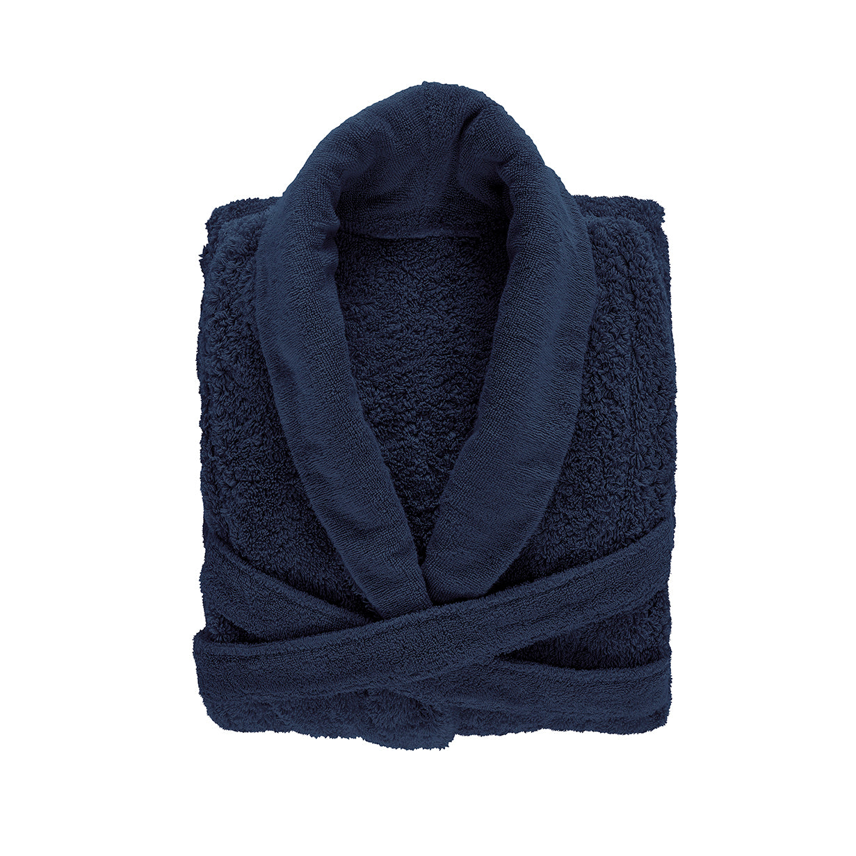 Premium Bademantel für Damen und Herren aus ägyptischer Giza Baumwolle mit 700 g/m² in Dunkelblau. Jetzt erhältlich in der Tiamont Online Boutique für edle Badmöbel.