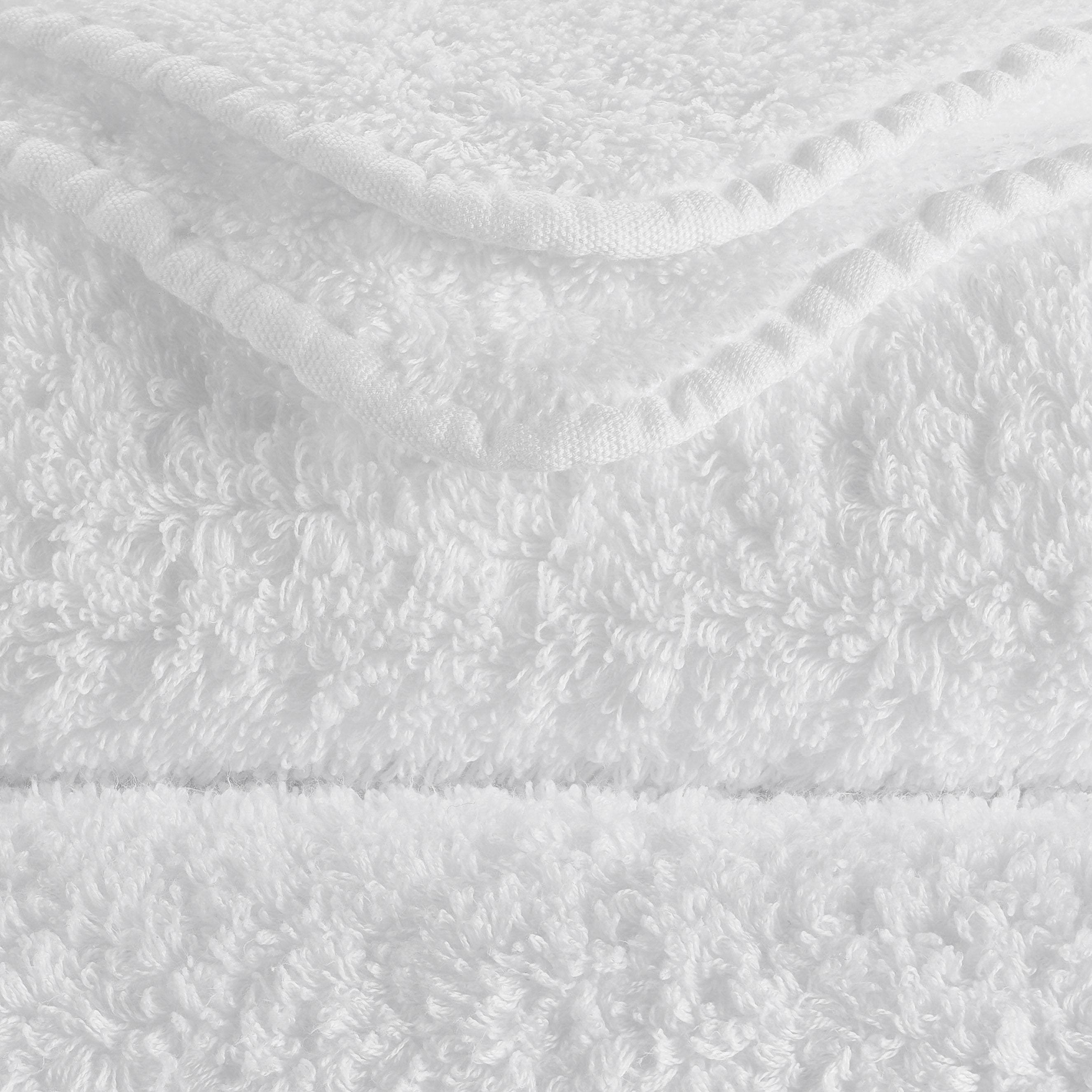 Detail der Super Pile Frottierschlingen in White 100 – ägyptische Baumwolle, 700 g/m²