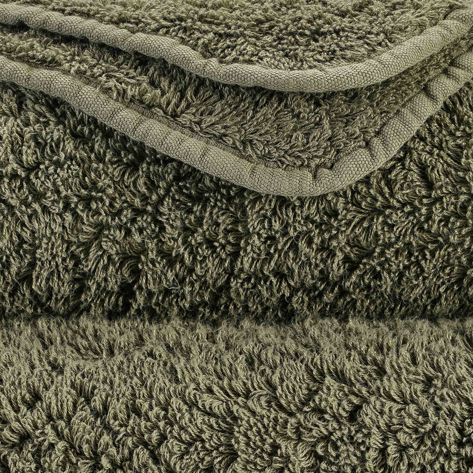Dettaglio degli anelli in spugna Super Pile in Khaki 275, cotone egiziano, 700 g/m²
