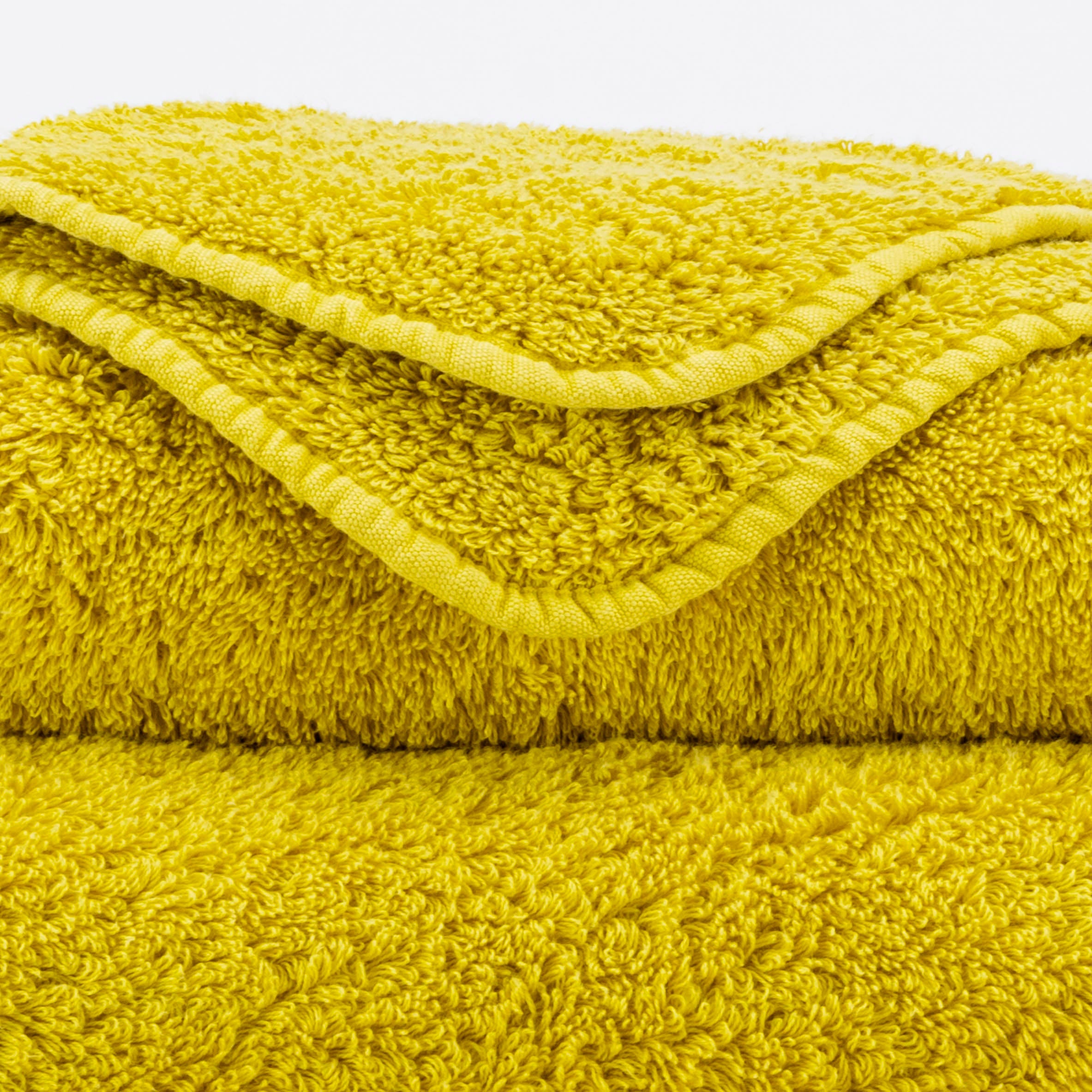 Detail der Super Pile Frottierschlingen in Yuzu 278 – ägyptische Baumwolle, 700 g/m²