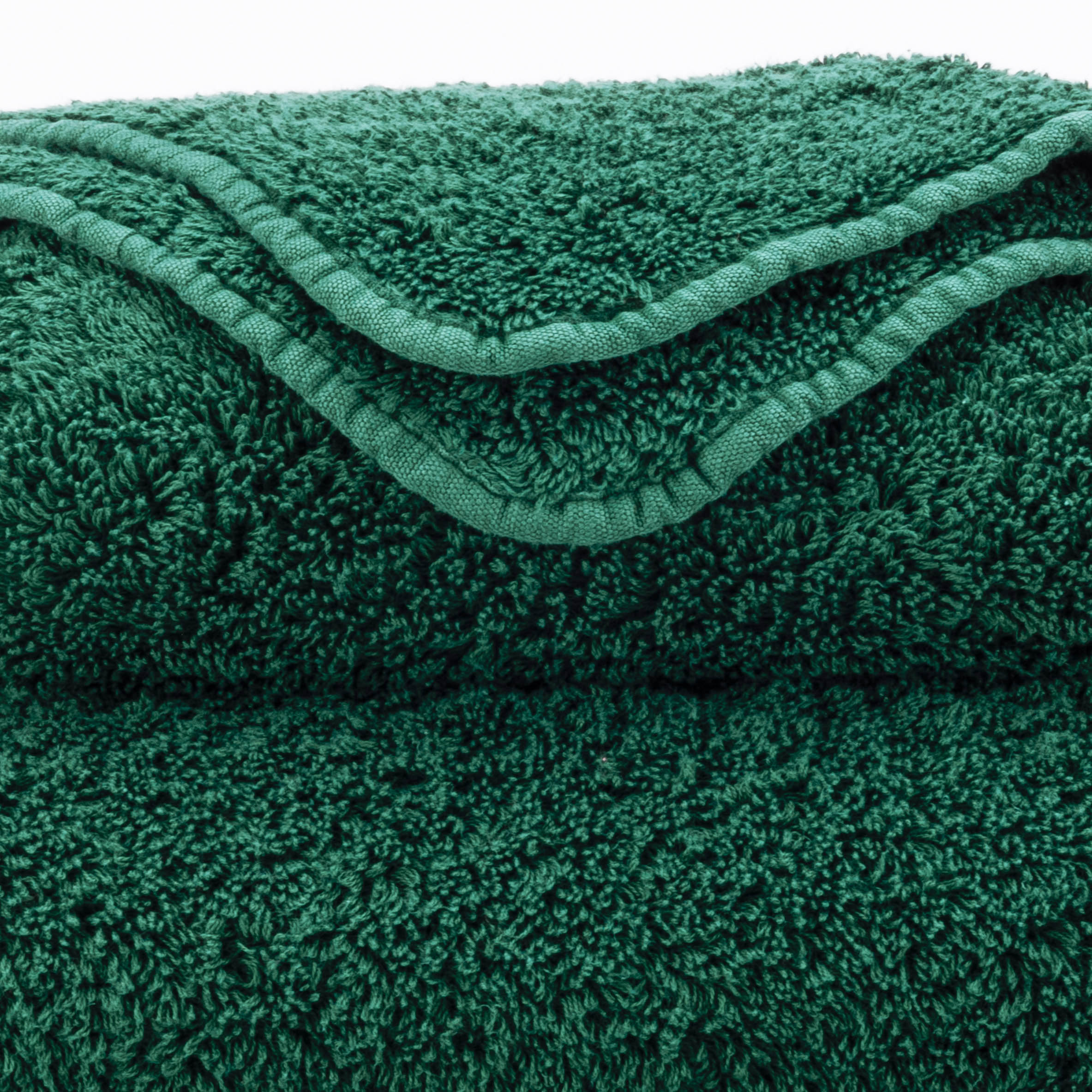 Detail der Super Pile Frottierschlingen in British Green 298 – ägyptische Baumwolle, 700 g/m²
