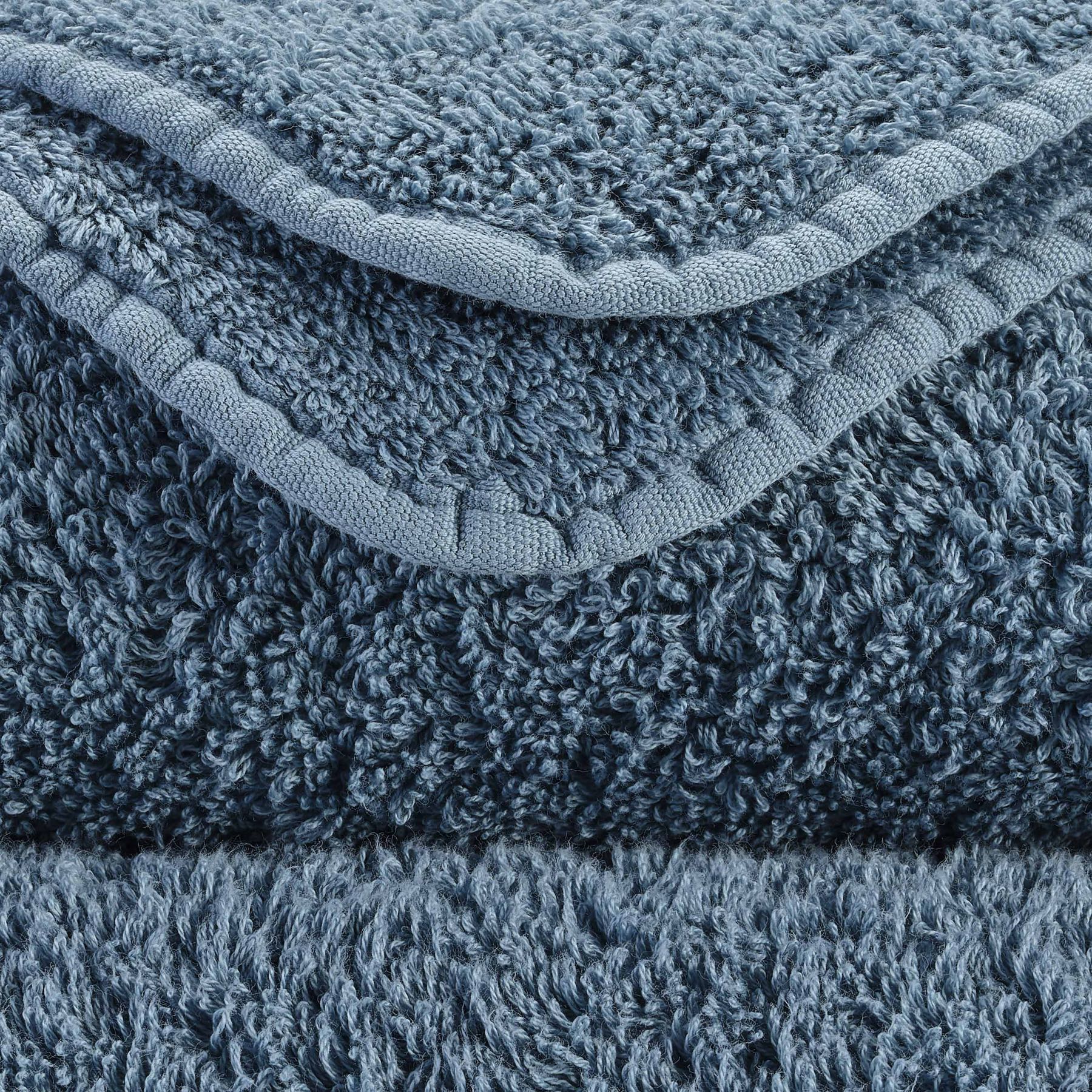 Detail der Super Pile Frottierschlingen in Blue Stone 306 – ägyptische Baumwolle, 700 g/m²