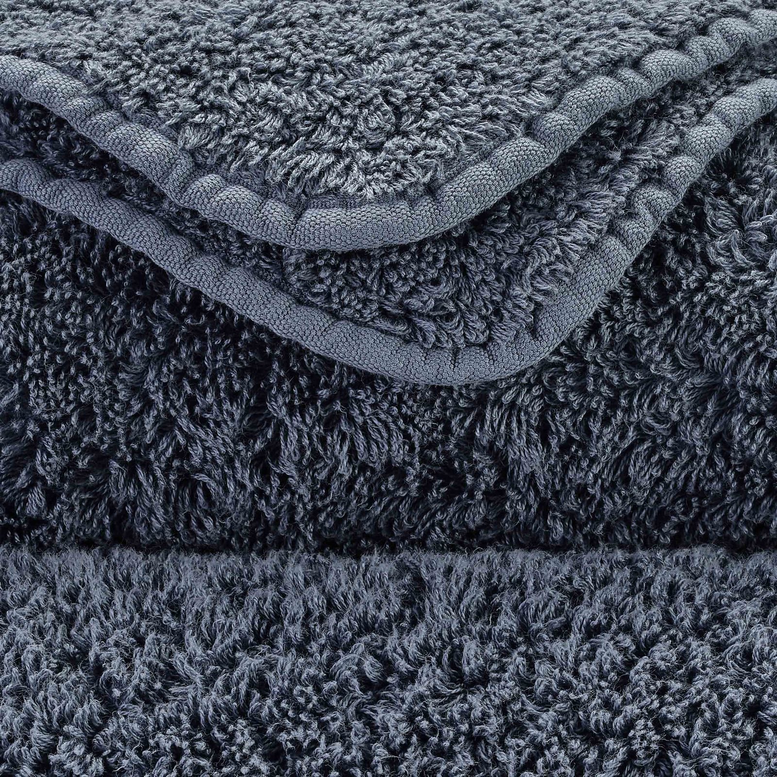 Detail der Super Pile Frottierschlingen in Denim 307 – ägyptische Baumwolle, 700 g/m²