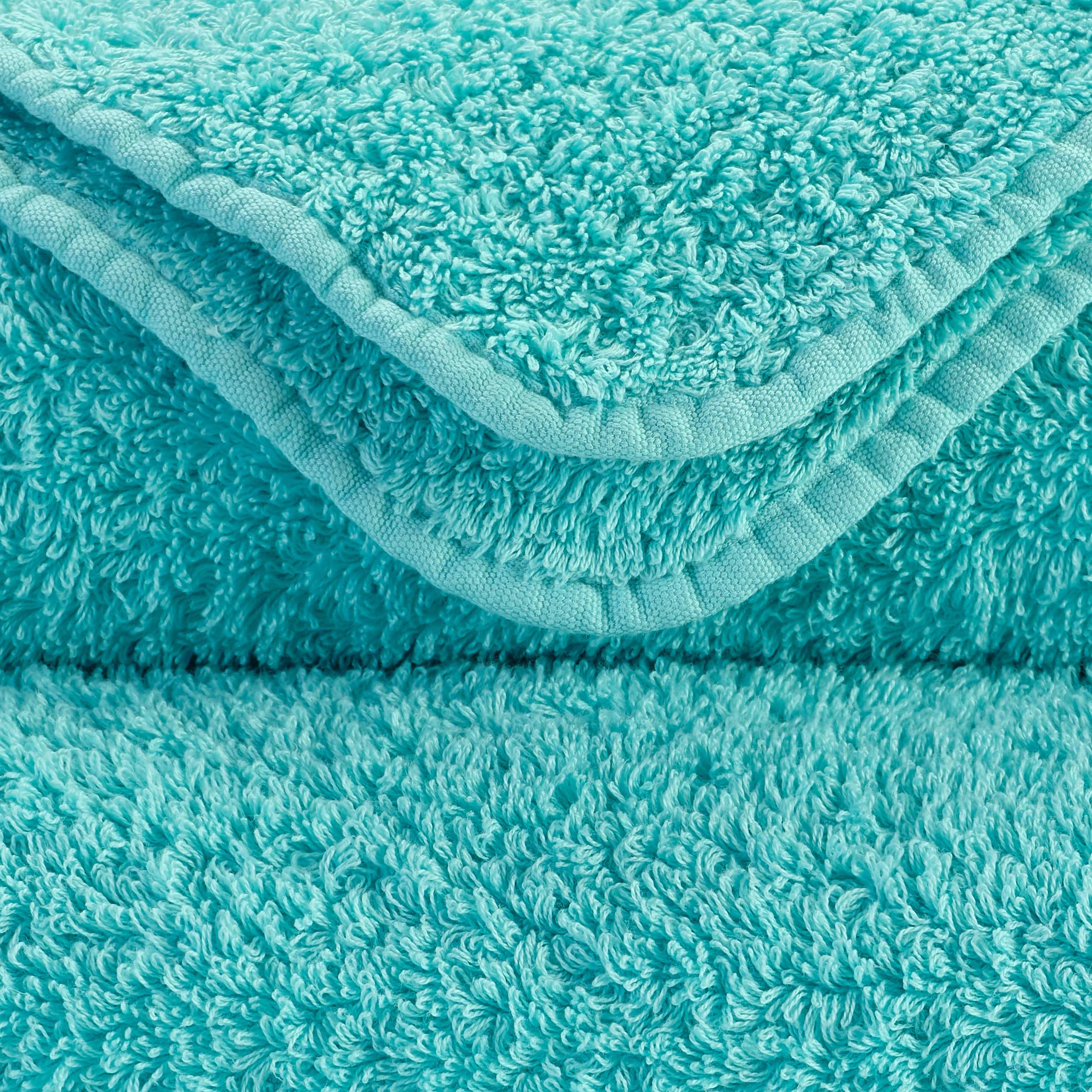 Detail der Super Pile Frottierschlingen in Turquoise 370 – ägyptische Baumwolle, 700 g/m²