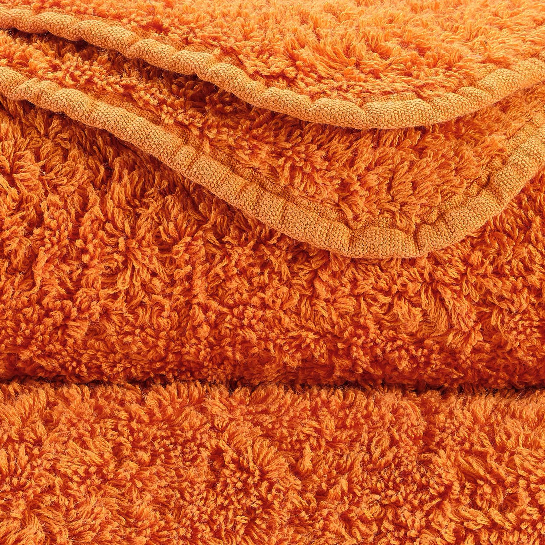 Detail der Super Pile Frottierschlingen in Tangerine 614 – ägyptische Baumwolle, 700 g/m²