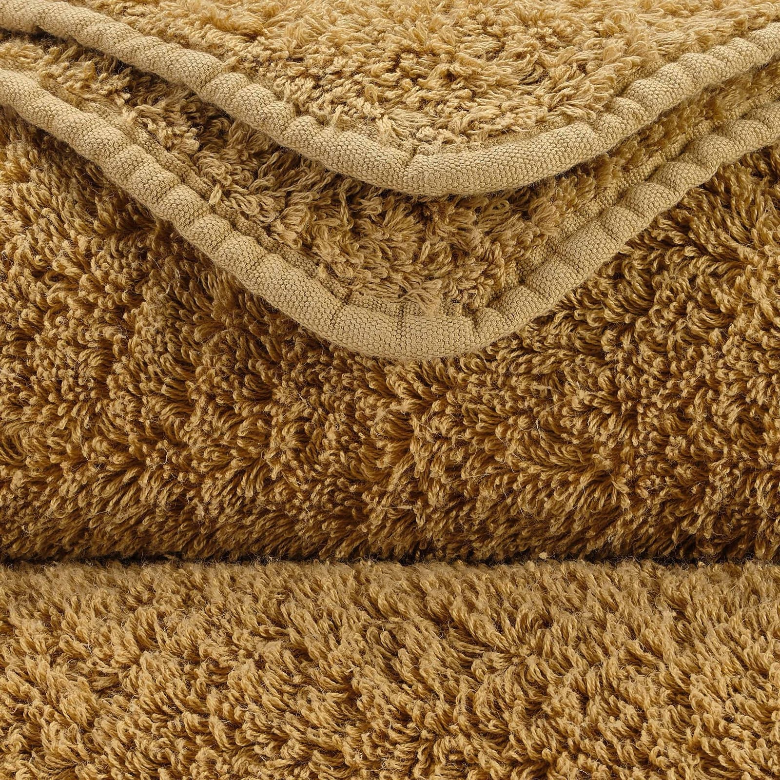 Detail der Super Pile Frottierschlingen in Gold 840 – ägyptische Baumwolle, 700 g/m²