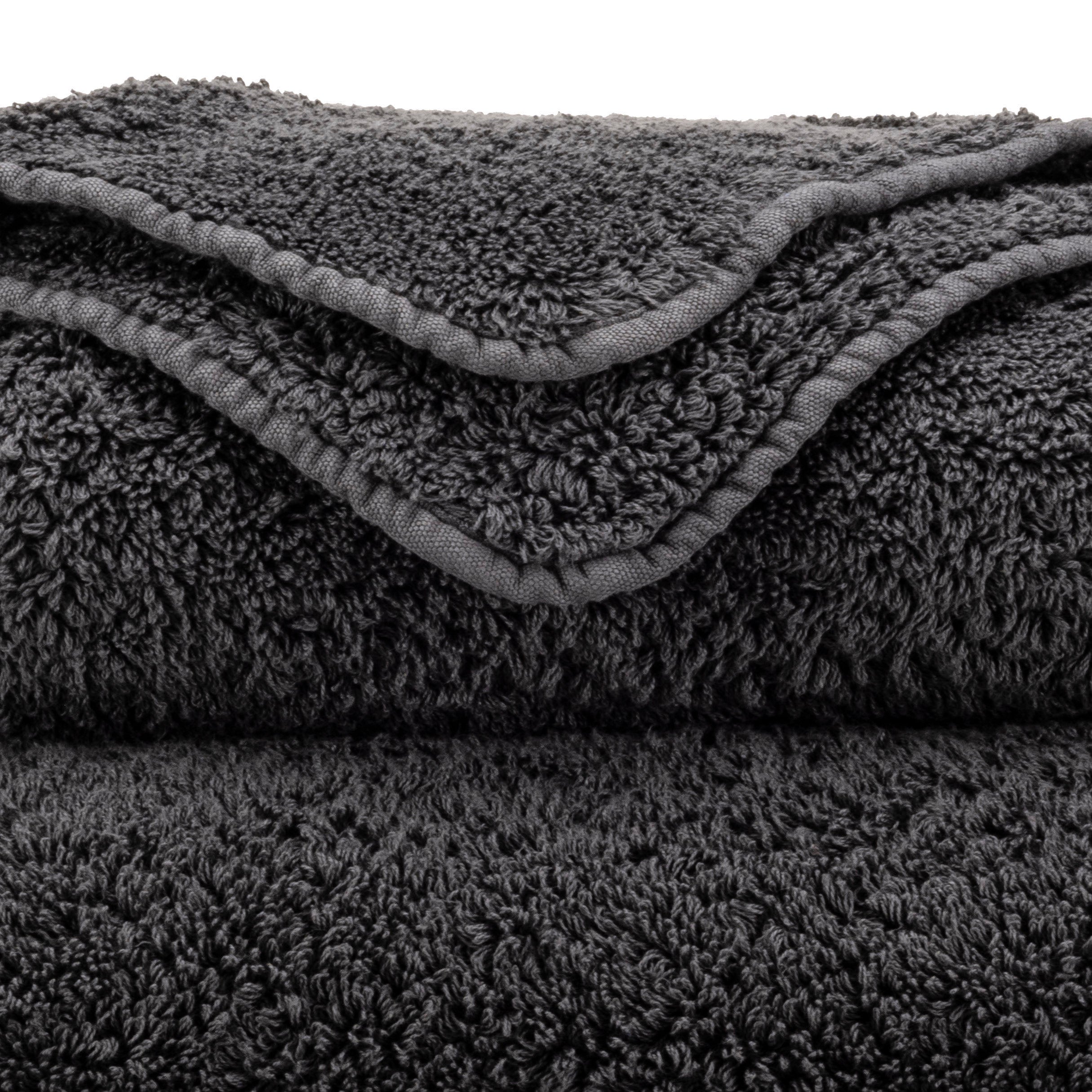 Detail der Super Pile Frottierschlingen in Volcan 997 – ägyptische Baumwolle, 700 g/m²