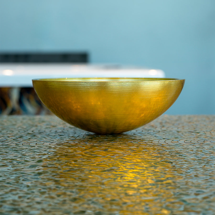 Goldhorizont rundes SICIS Glaswaschbecken in Gold
