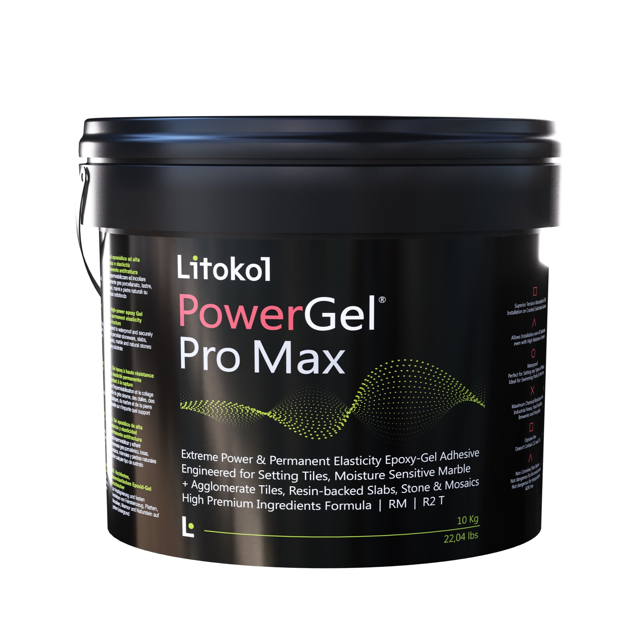 Litokol PowerGel Pro Max Ultra Bianco im schwarzen Eimer, 10 kg, für ca. 6,7 m², jetzt bei Tiamont bestellen