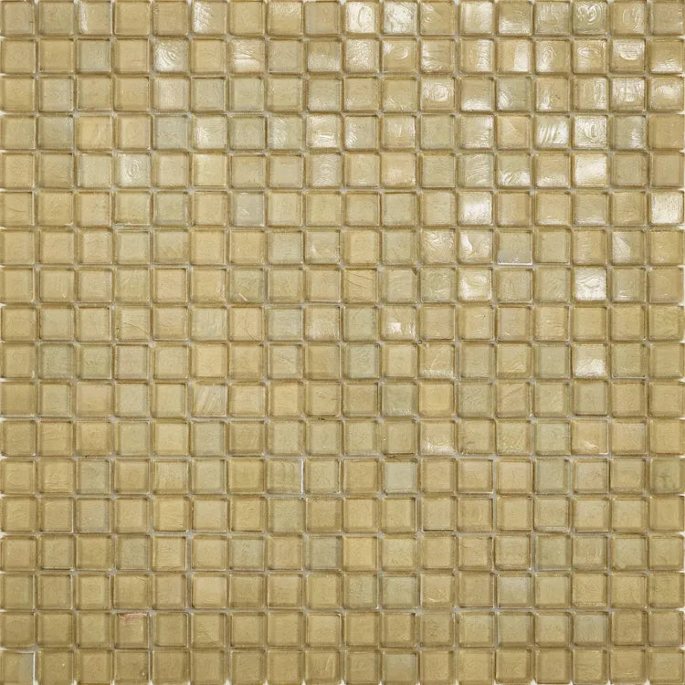 SICIS® Colibrì glass mosaic Emas 2 in champagne – 15 × 15 mm mosaic tile in a 2 m² pack at Tiamont