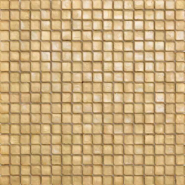 SICIS® Colibrì glass mosaic Kori 3 in honey gold – 15 × 15 mm mosaic tile in a 2 m² pack at Tiamont