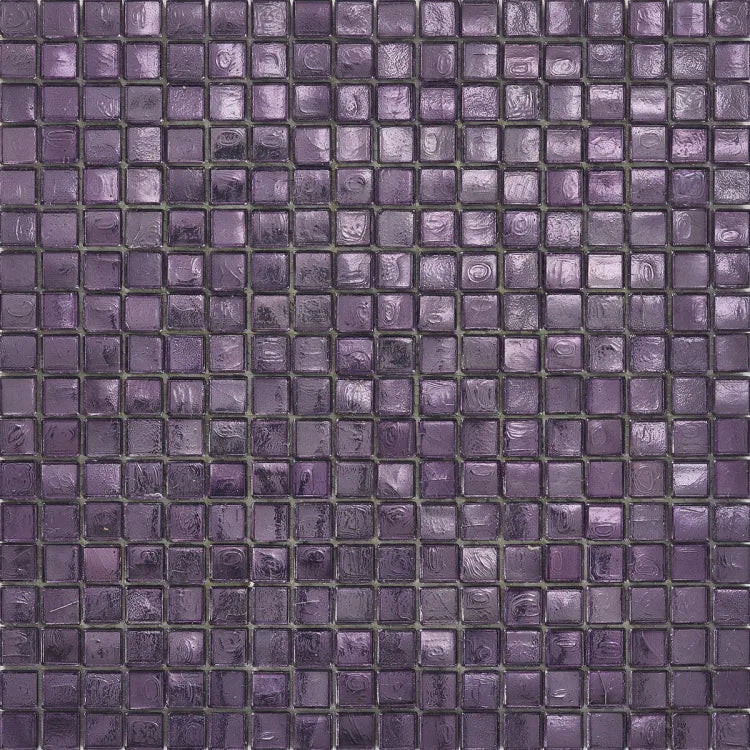 SICIS® Colibrì glass mosaic Sakirma 5 in plum violet – 15 × 15 mm mosaic tile in a 2 m² pack at Tiamont