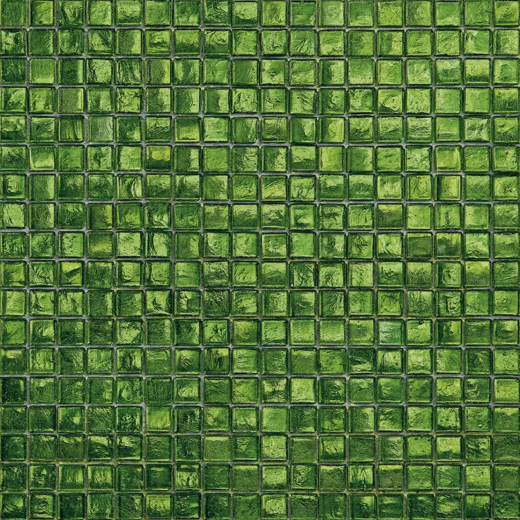 SICIS® Colibrì glass mosaic Sevalnim in emerald and grass green – 15 × 15 mm mosaic tile in a 2 m² pack at Tiamont