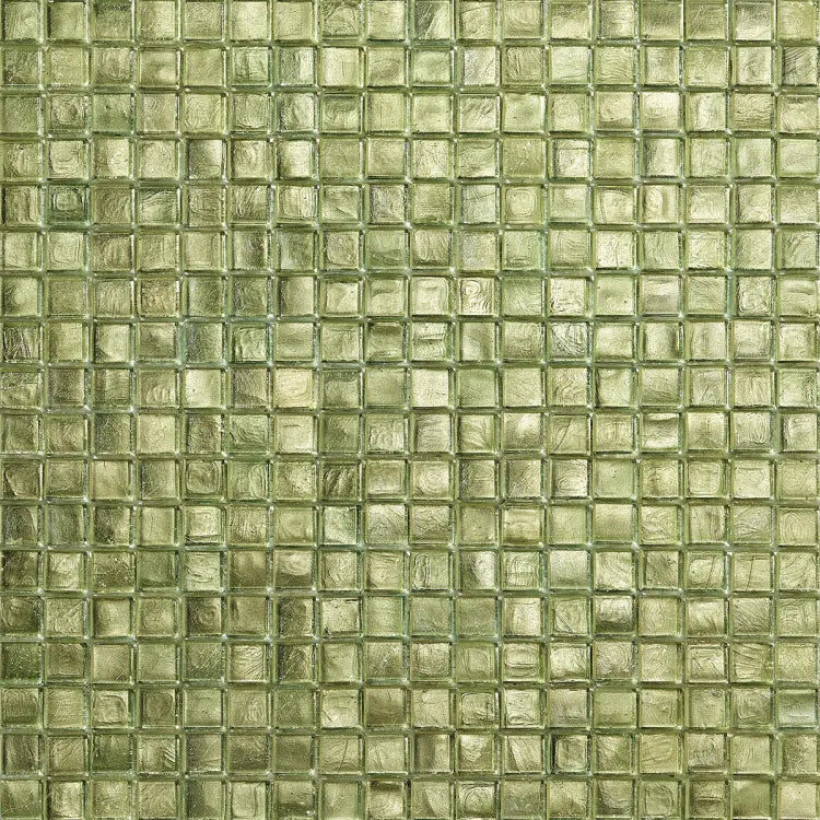 SICIS® Colibrì glass mosaic Xarena in pistachio – 15 × 15 mm mosaic tile in a 2 m² pack at Tiamont