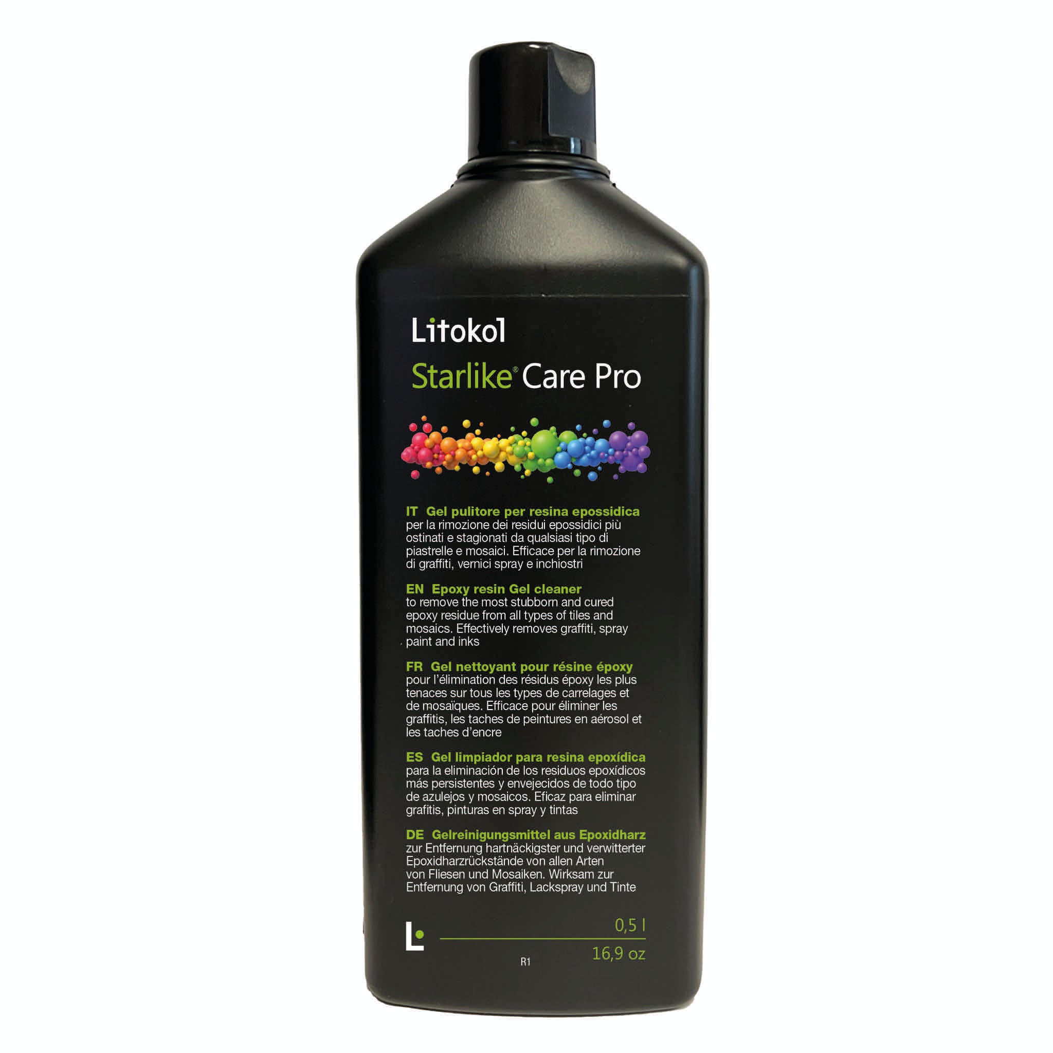Litokol Starlike Care Pro Reiniger in der schwarzen Kartusche, 4× 500 ml, für ca. 10 m², jetzt bei Tiamont bestellen