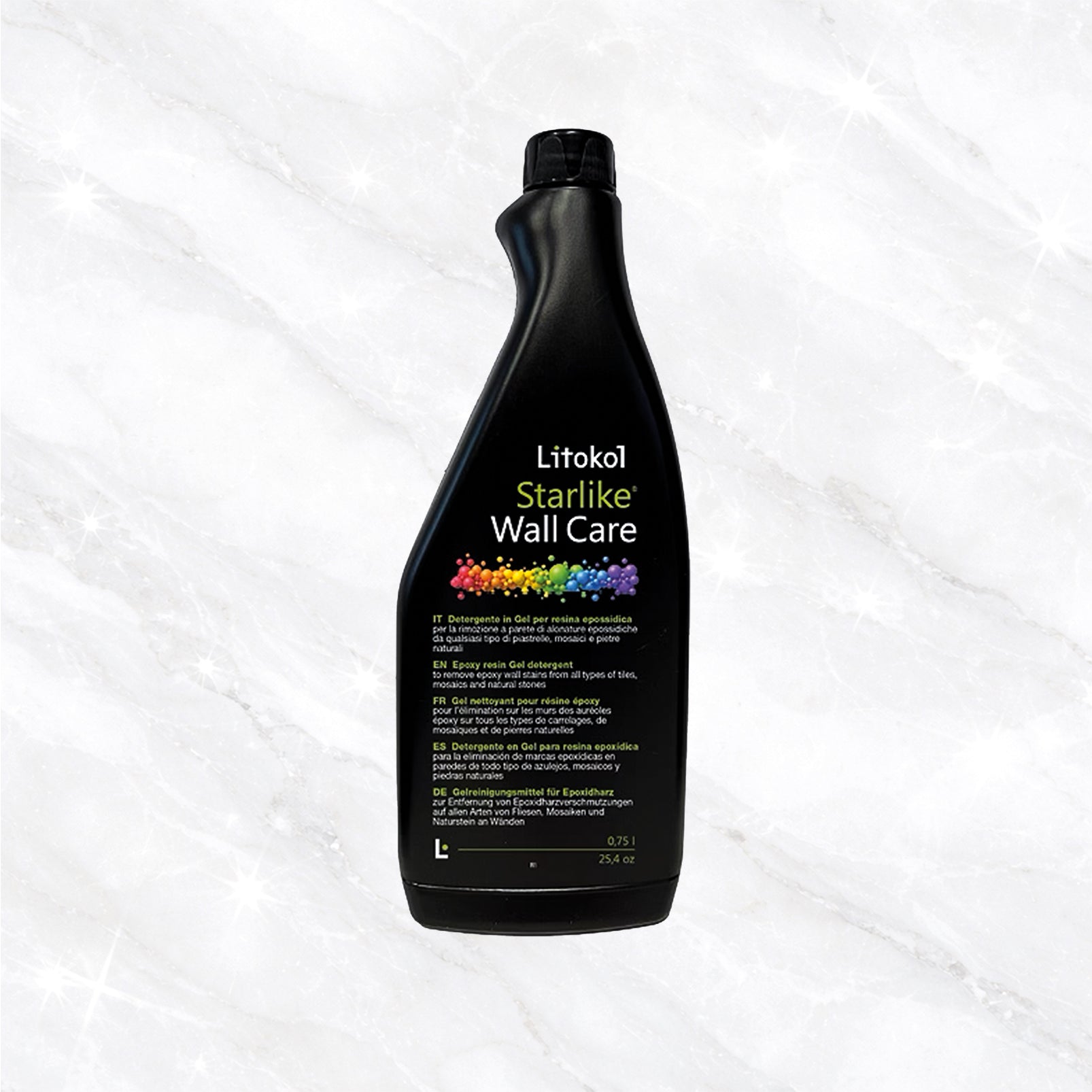 Starlike Wall Care Epoxidharzreiniger – Sprayflasche mit transparentem Gel, entwickelt für Starlike Evo-Fugenmörtel, erhältlich im Tiamont‑Shop.