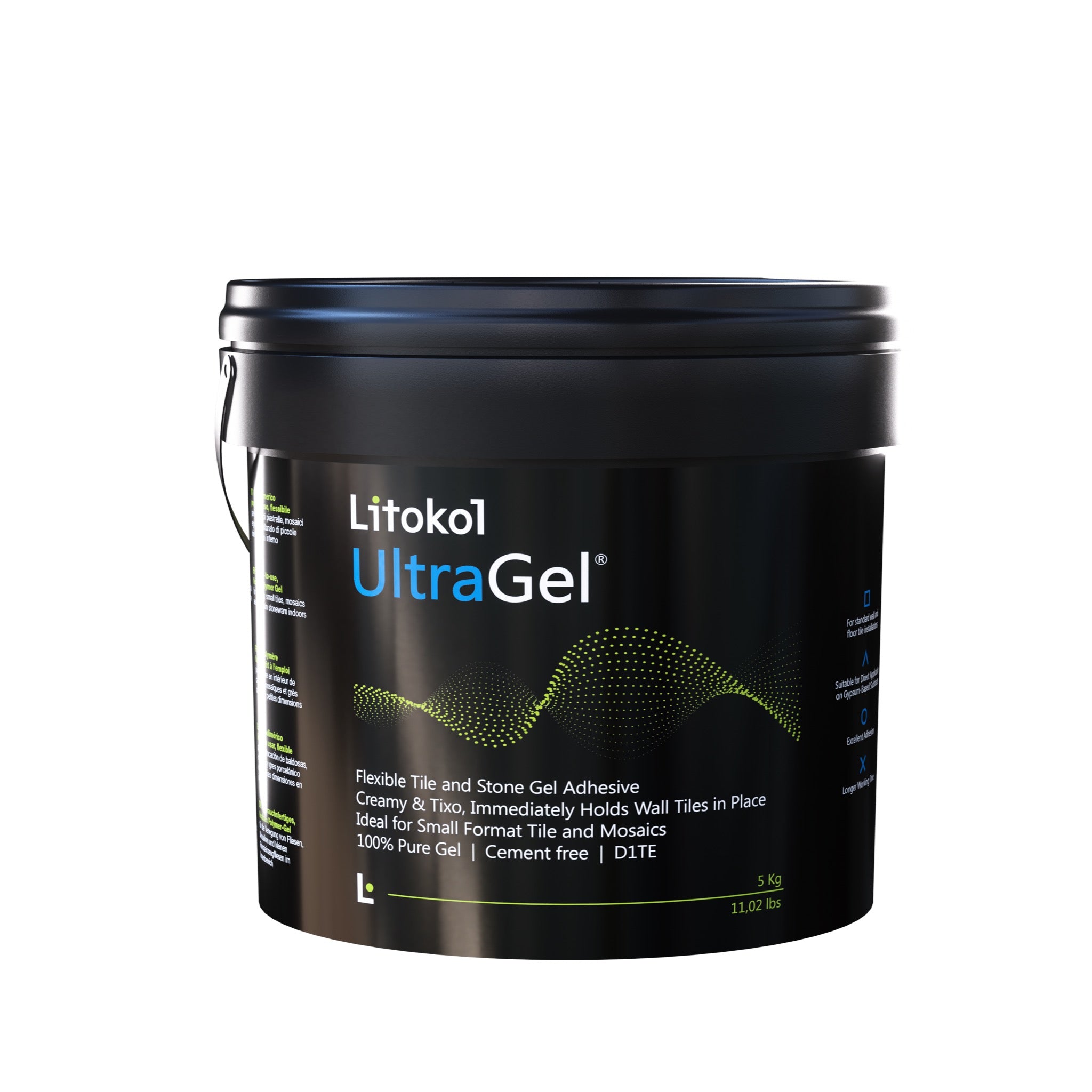 Litokol UltraGel Bianco im schwarzen Eimer, 3× 25 kg, für ca. 50 m², jetzt bei Tiamont bestellen