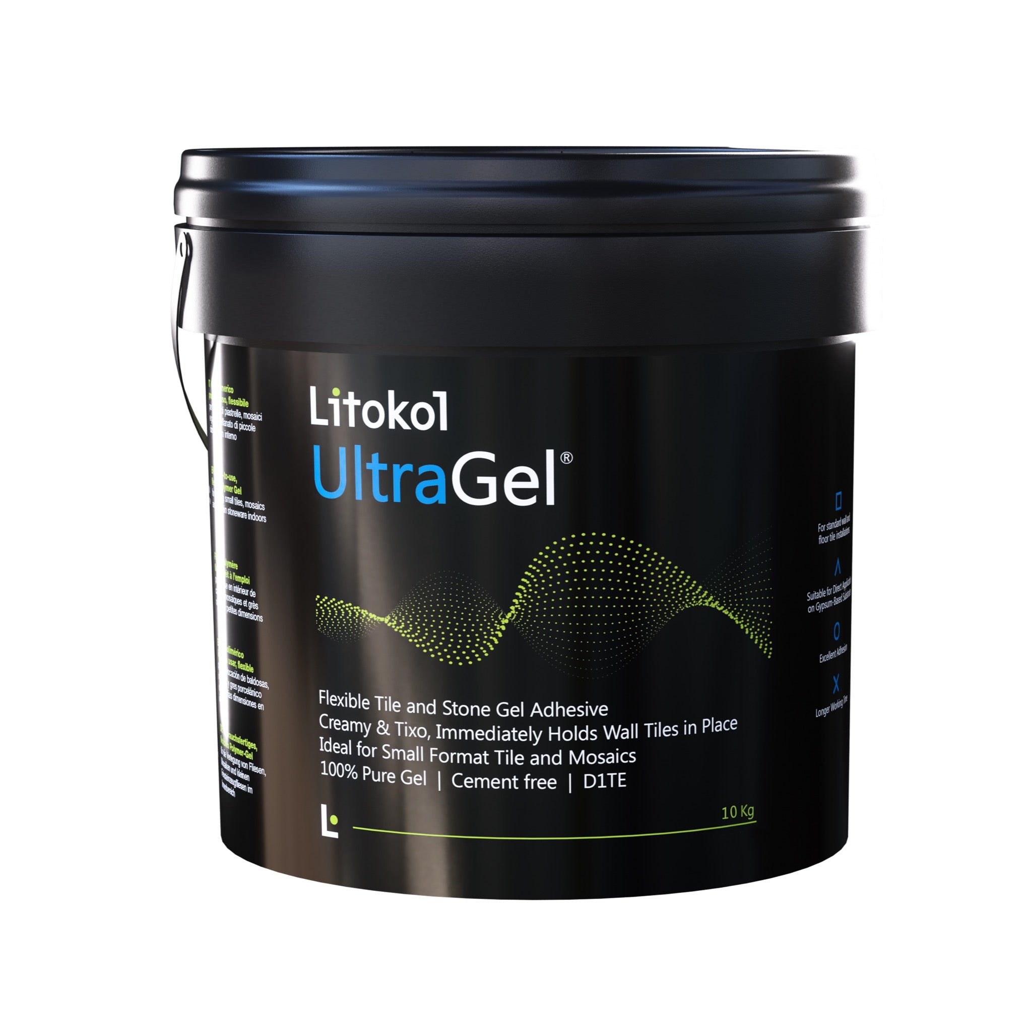 Litokol UltraGel Grigio im schwarzen Eimer, 4× 10 kg, für ca. 27 m², jetzt bei Tiamont bestellen