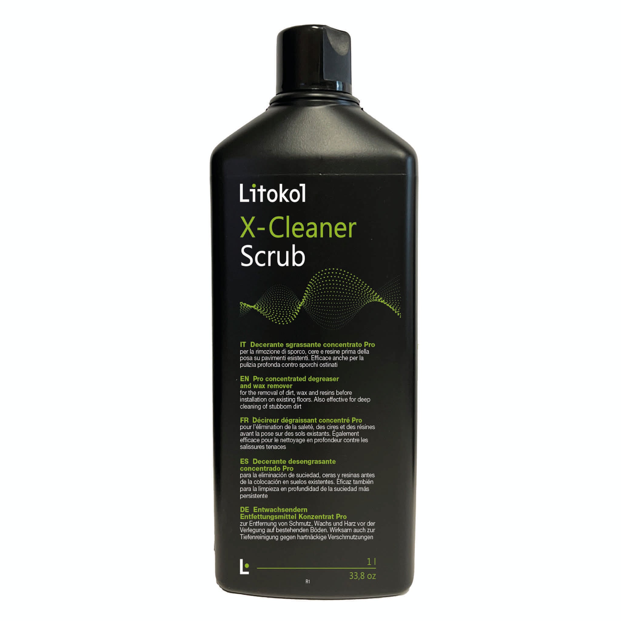 Litokol X-Cleaner Scrub im schwarzen Flasche, 4× 1 l, für ca. 36 m², jetzt bei Tiamont bestellen