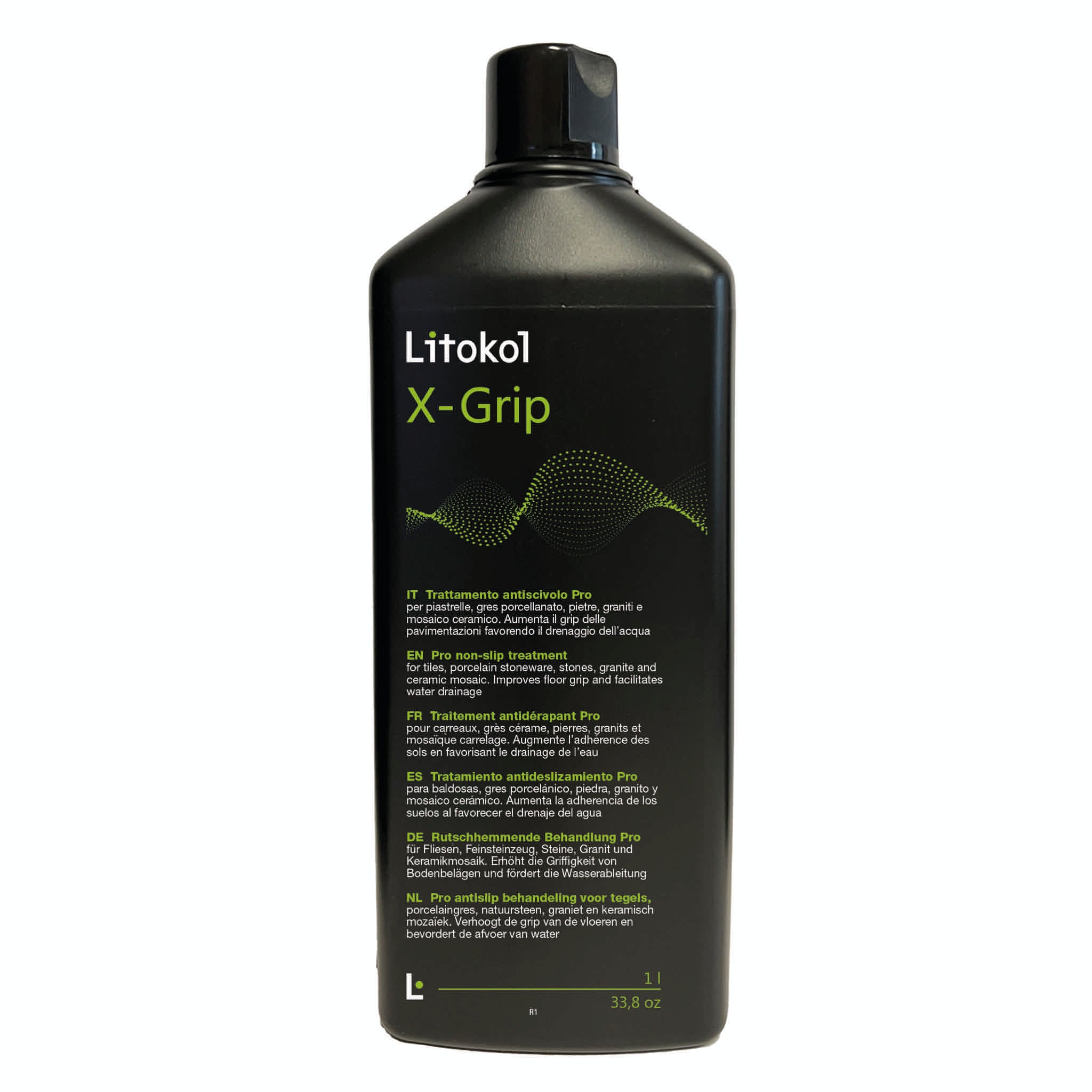 Litokol X-Grip Antirutsch im schwarzen Flasche, 4× 1 l, für ca. 70 m², jetzt bei Tiamont bestellen