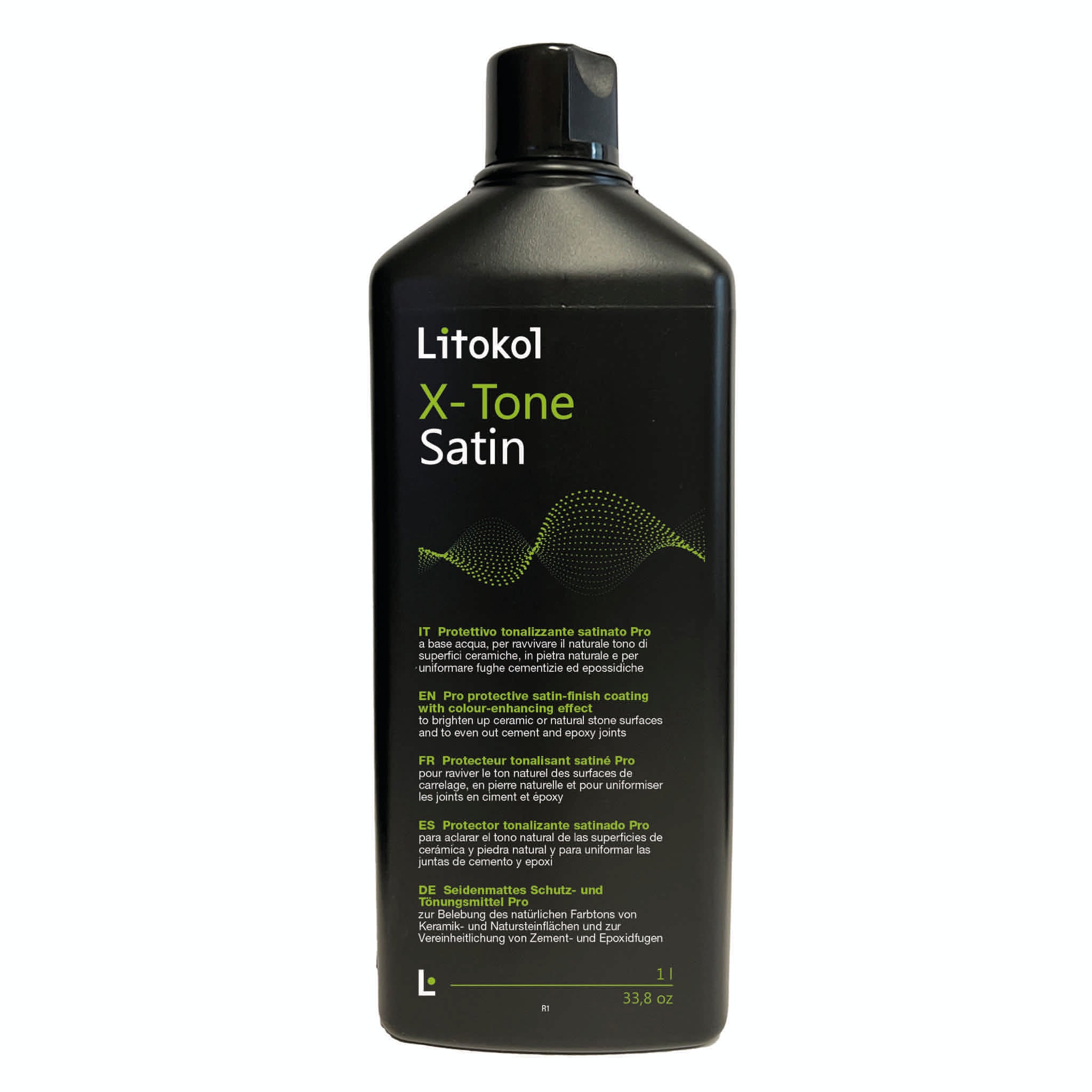 Litokol X-Tone Satin im schwarzen Flasche, 3× 1 l, für ca. 38 m², jetzt bei Tiamont bestellen