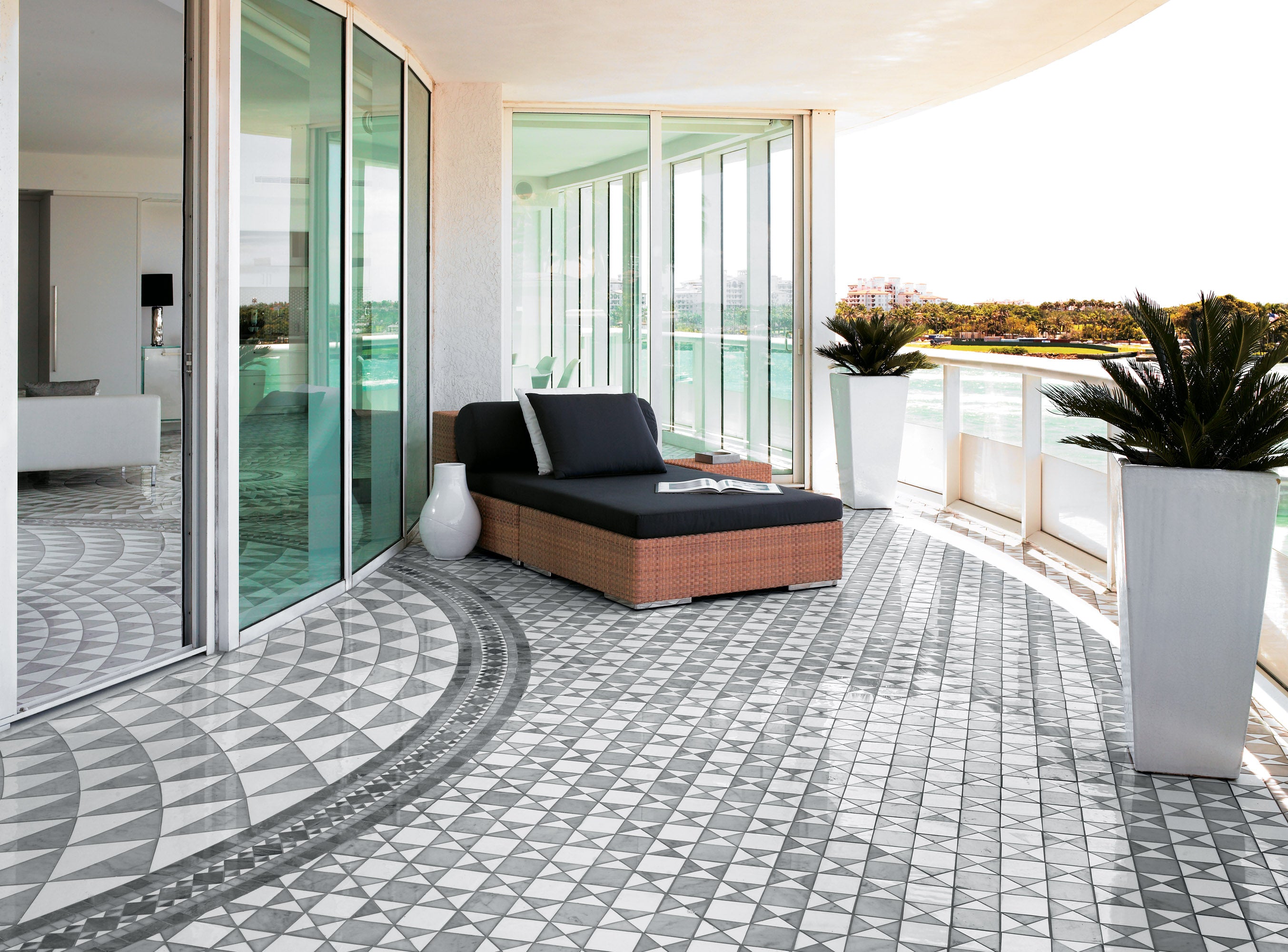 SICIS® Marmor-Mosaik-Fliesen in Grau, Terasse, Tiamont